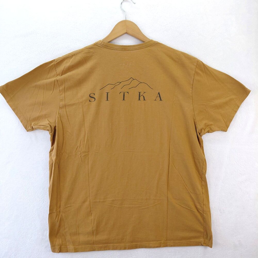 Sitka Shirt Mens XL Brown Short Sleeve Logo Graphic Hunting Outdoor Tee T-Shirt
